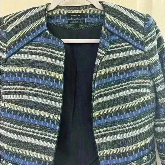 RW&CO. Woman’s blazer jacket suit in blue pattern  never worn before - Picture 4 of 5
